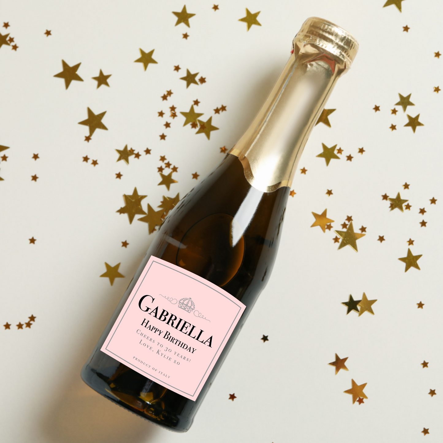 La Marca Pink Prosecco Birthday Champagne Label