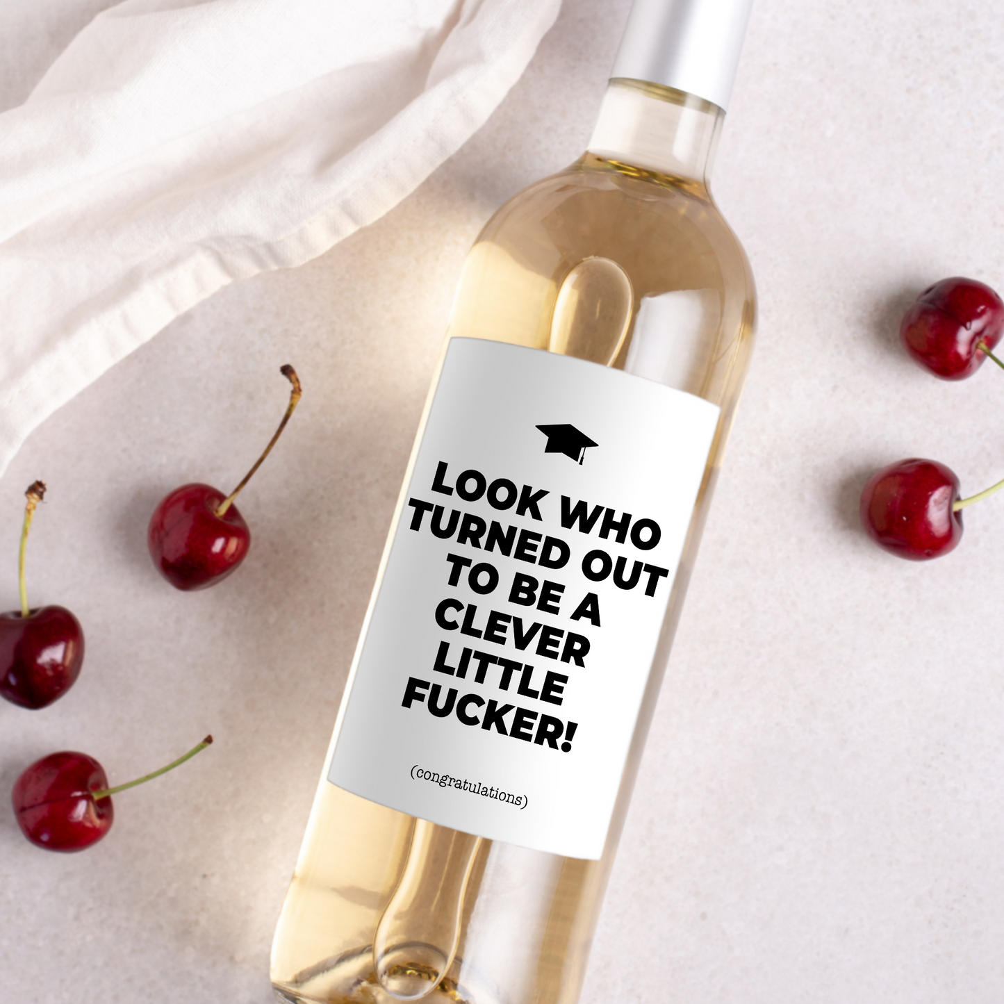 Look Who Turned Out To Be Smart Graduation Wine Label