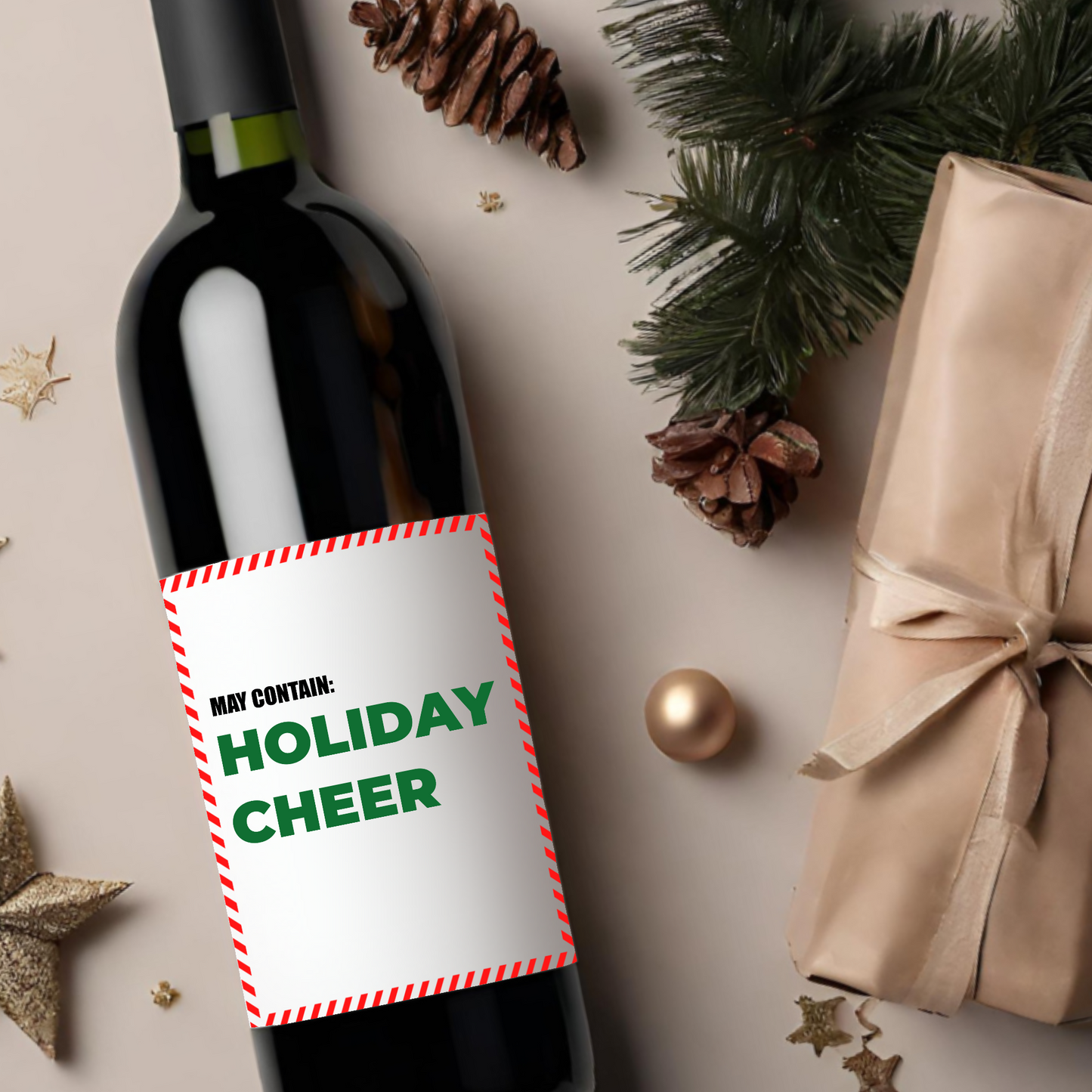 Holiday Cheer Custom Wine Label