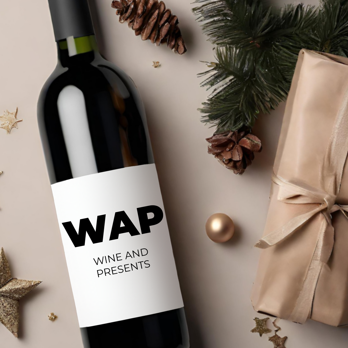 WAP Funny Holiday Wine Label