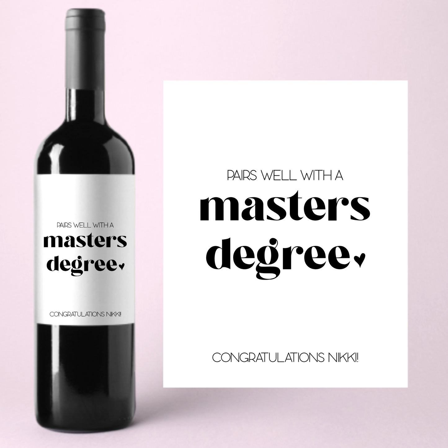 Paris Well With A Masters Degree Graduation Wine Label