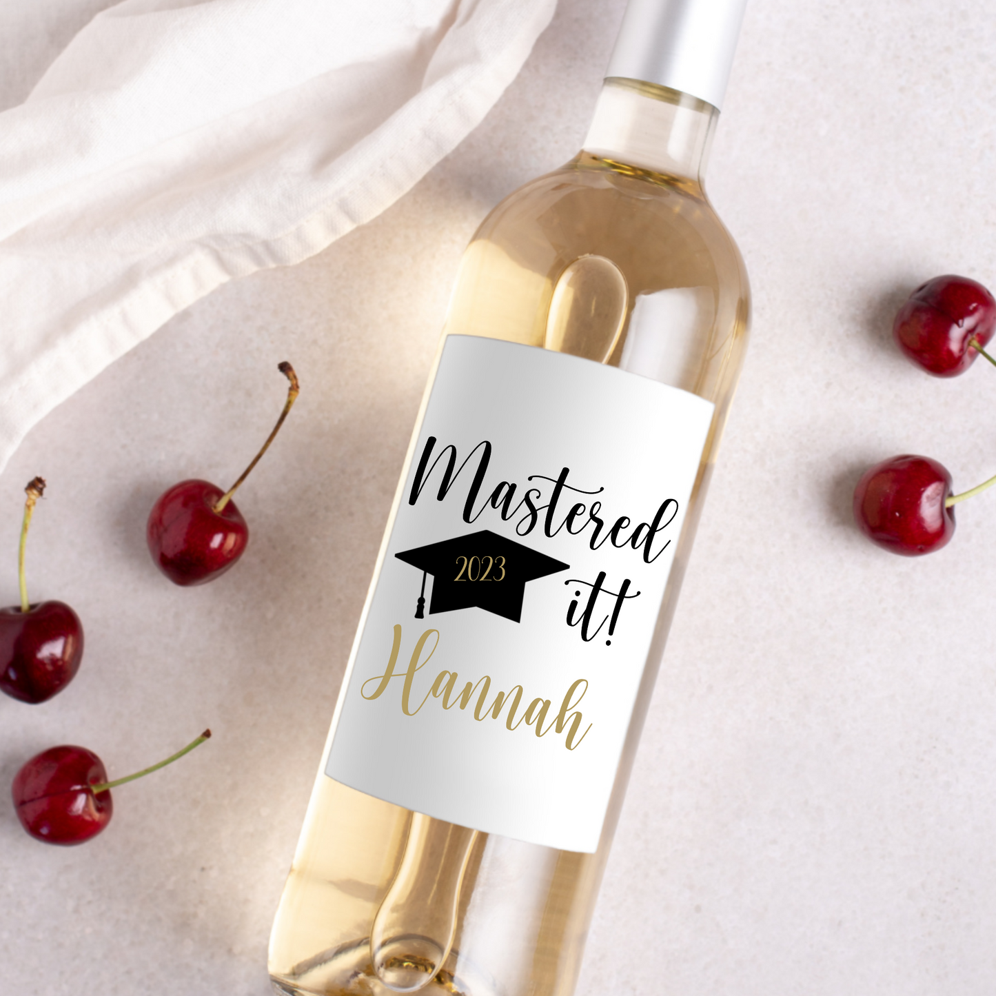Masters Degree Graduation Wine Label