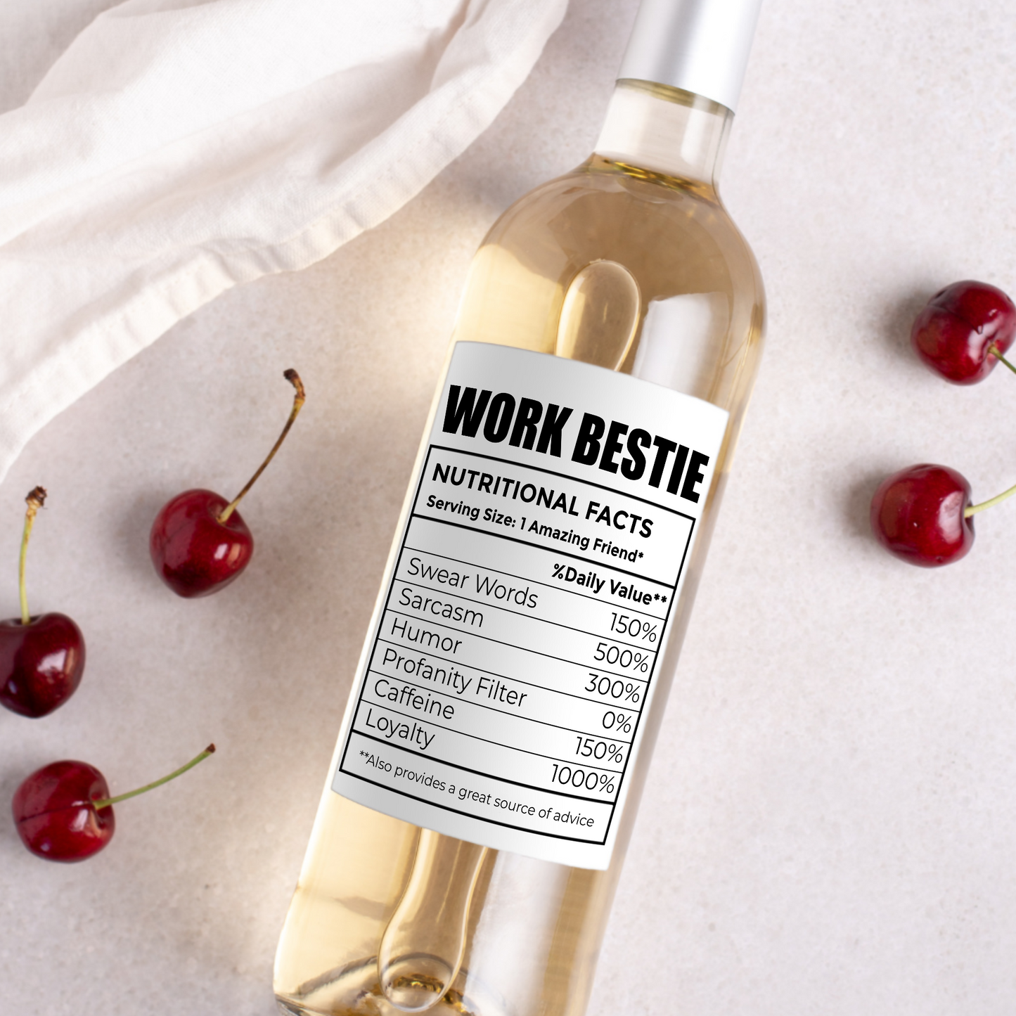 Work Bestie Coworker Congratulations Gift Wine Label