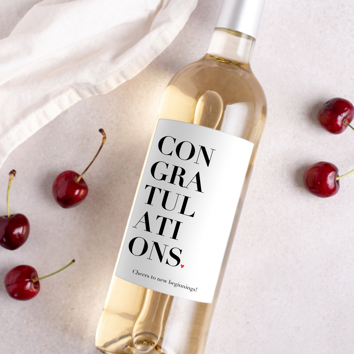 Congratulations To Your New Beginnings Wine Label