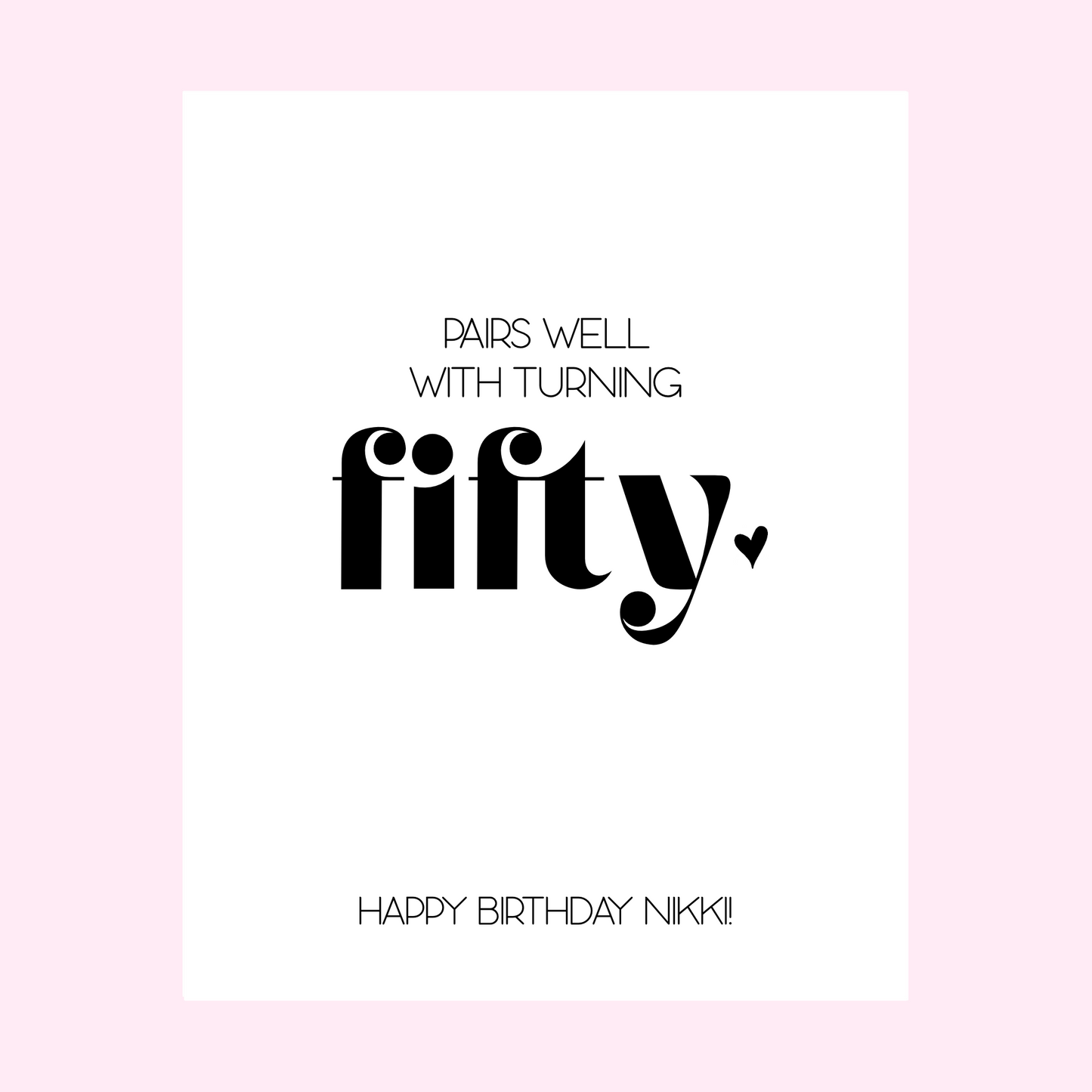50th Birthday Wine Label