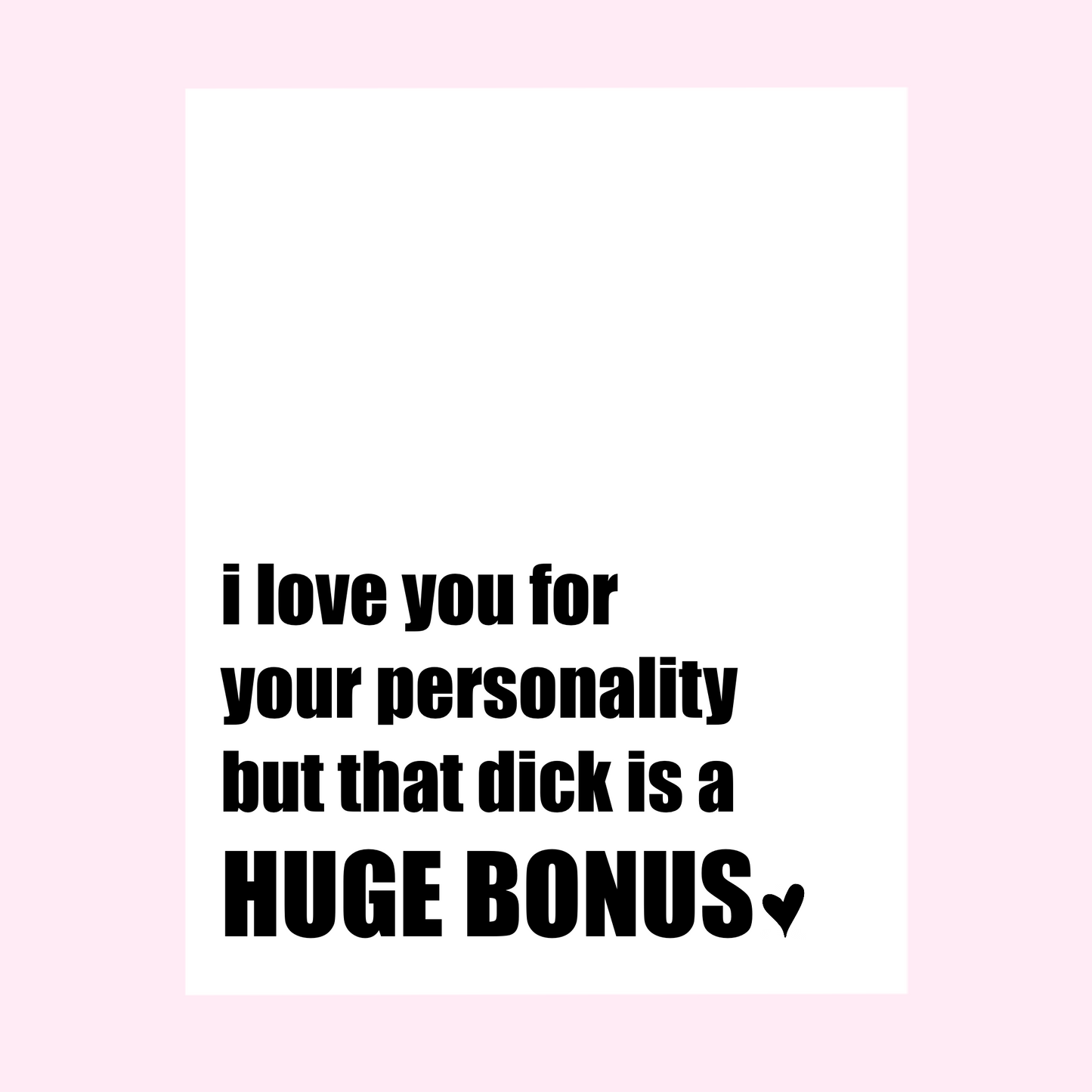 I Love Your For Your Personality Funny Valentine's Day Label