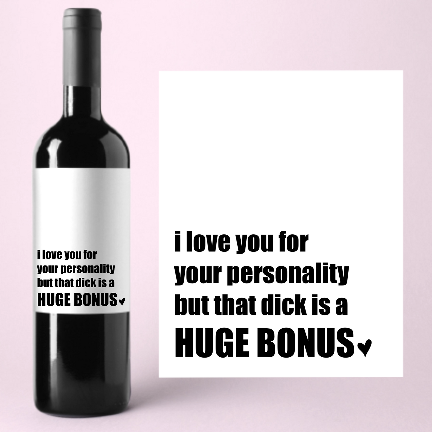 I Love Your For Your Personality Funny Valentine's Day Label
