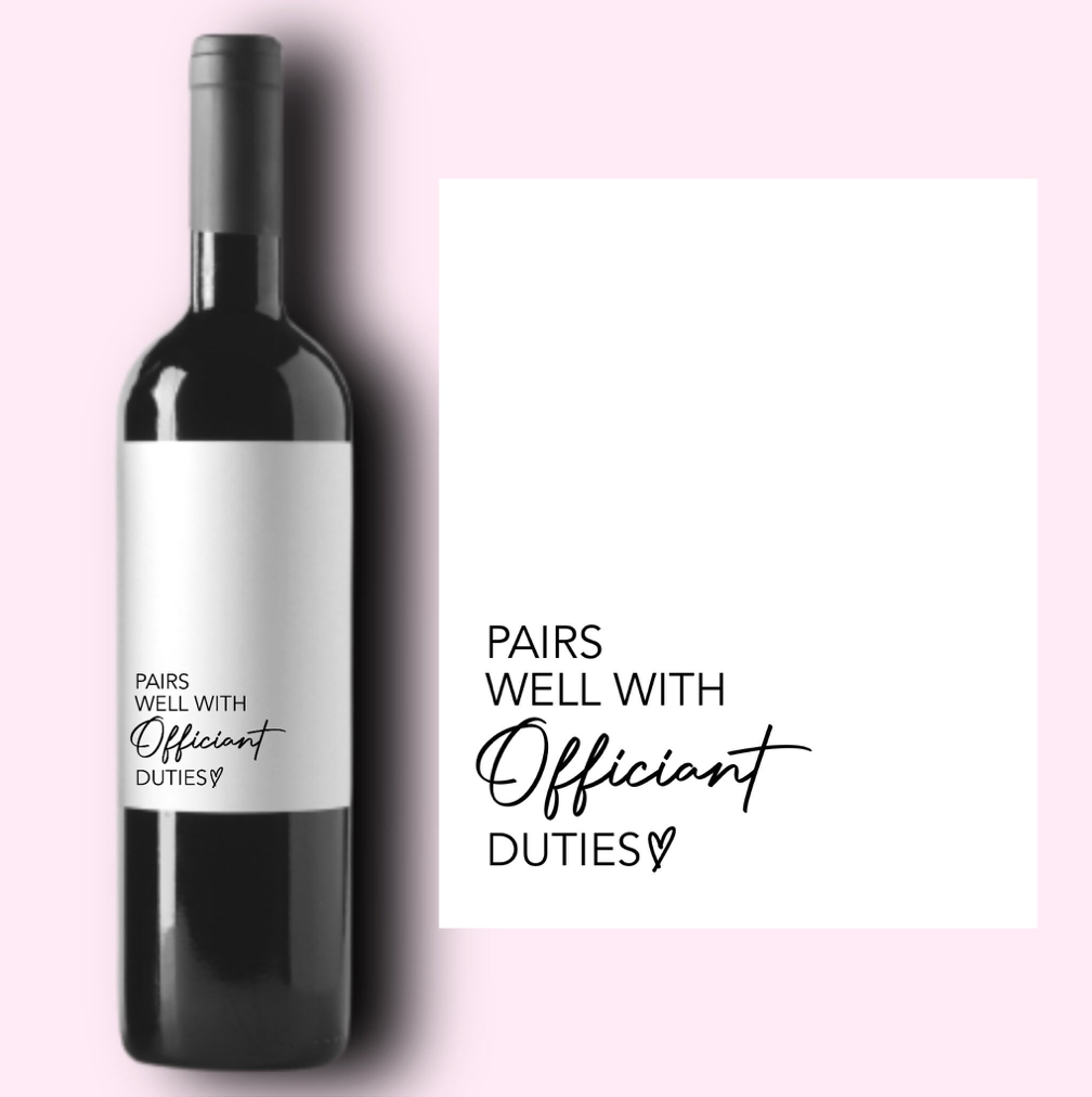 Officiant Gift Wine Label