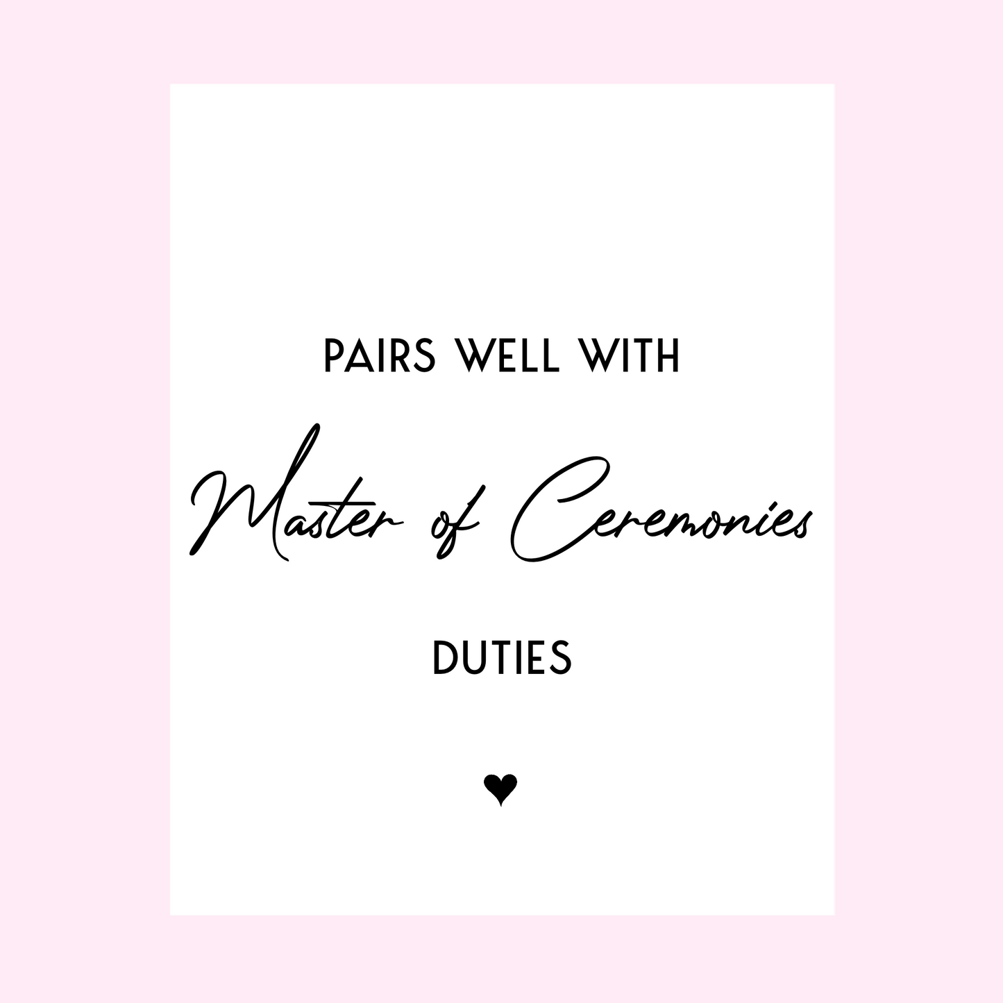 Master of Ceremonies MC Gift Wine Label
