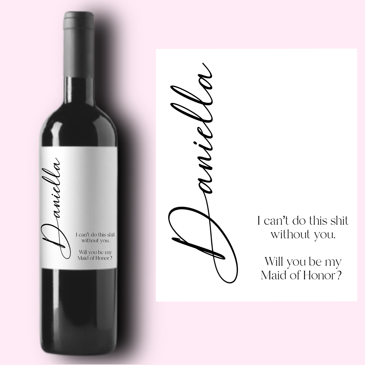 Will You Be My Bridesmaid Wine Label