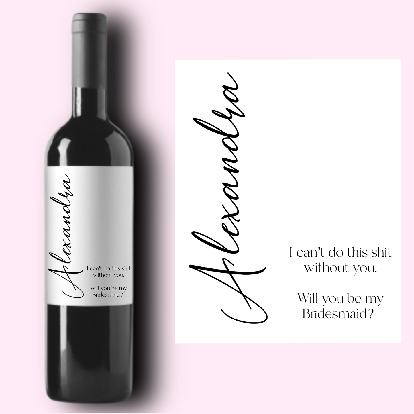 Will You Be My Bridesmaid Wine Label