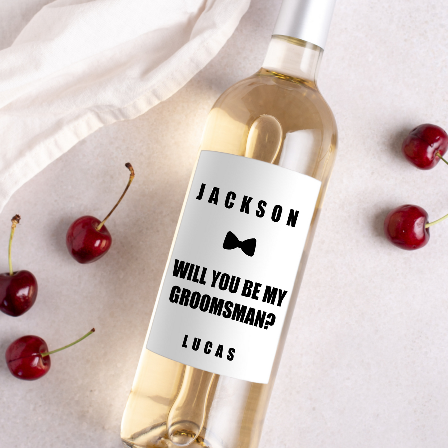 Groomsman Proposal Wine Label