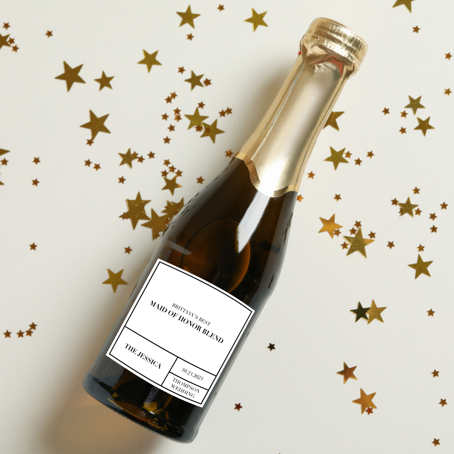 Maid of Honor Blend Bridesmaid Square Wine Labels
