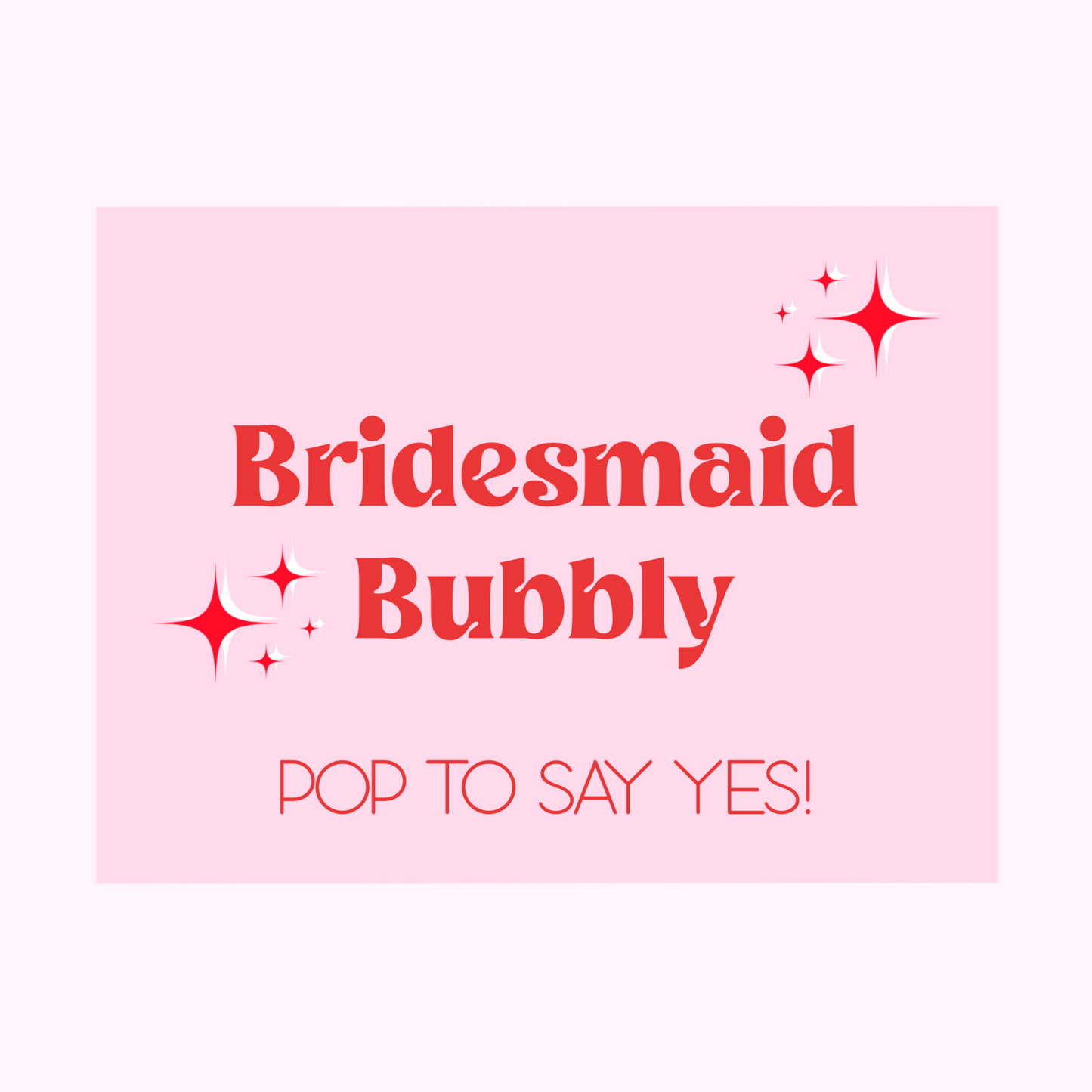 Maid of Honor Bubbly Champagne Label