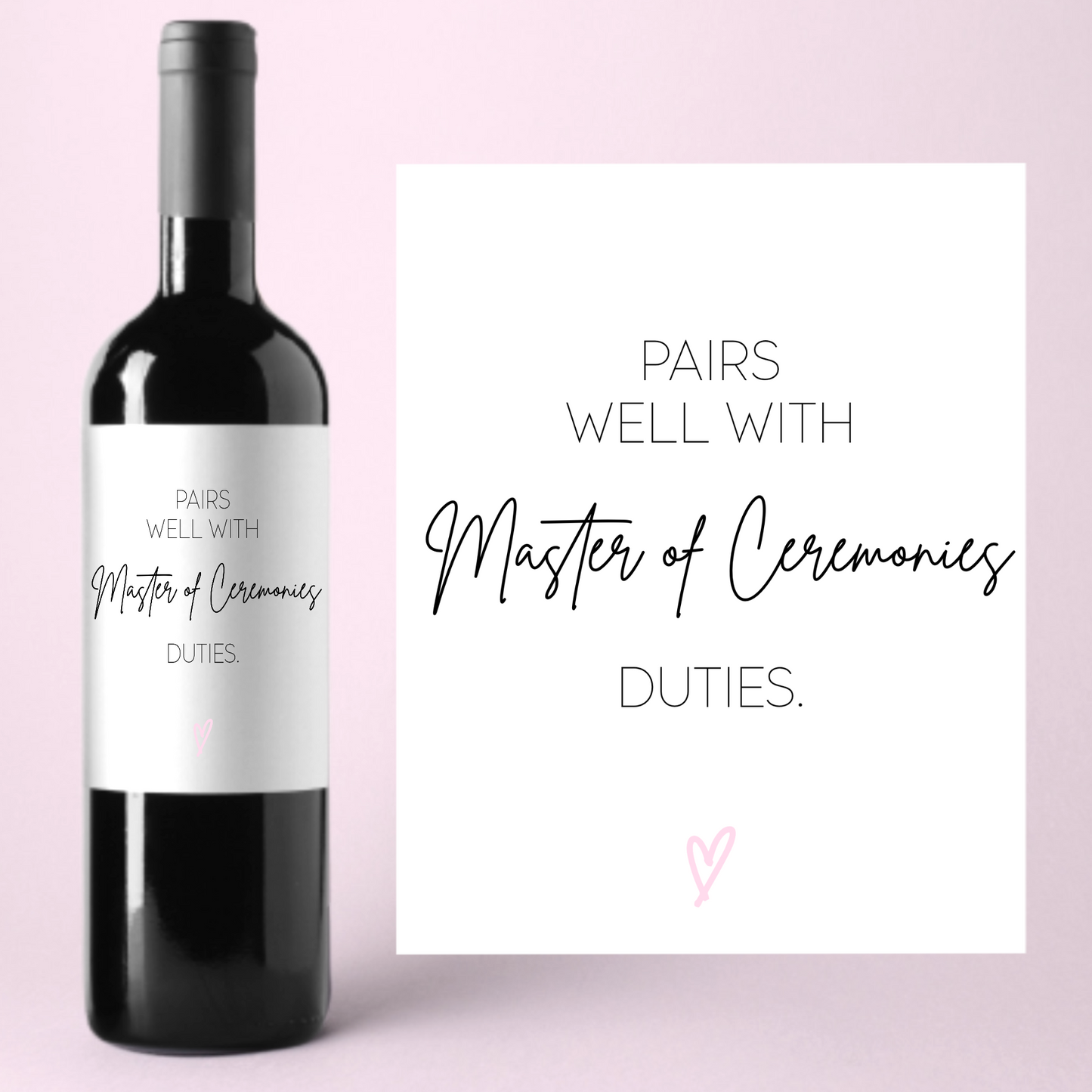 Master of Ceremonies MC Gift Wine Label