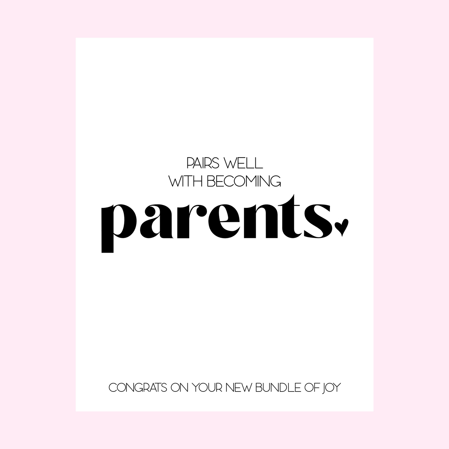Pairs Well With Becoming Parents New Baby Gift Wine Label