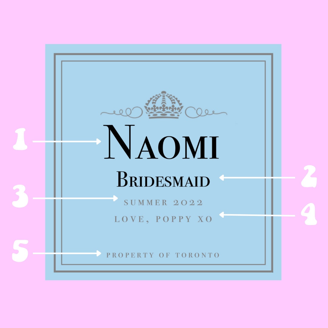 Bridesmaid Prosecco Champagne Labels | Maid of Honour Proposal | Will You Be My Bridesmaid | Bridesmaid Gift Box | Wedding Party Gifts |