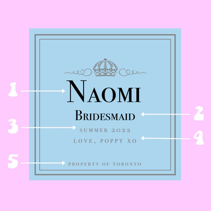 Bridesmaid Prosecco Champagne Labels | Maid of Honour Proposal | Will You Be My Bridesmaid | Bridesmaid Gift Box | Wedding Party Gifts |