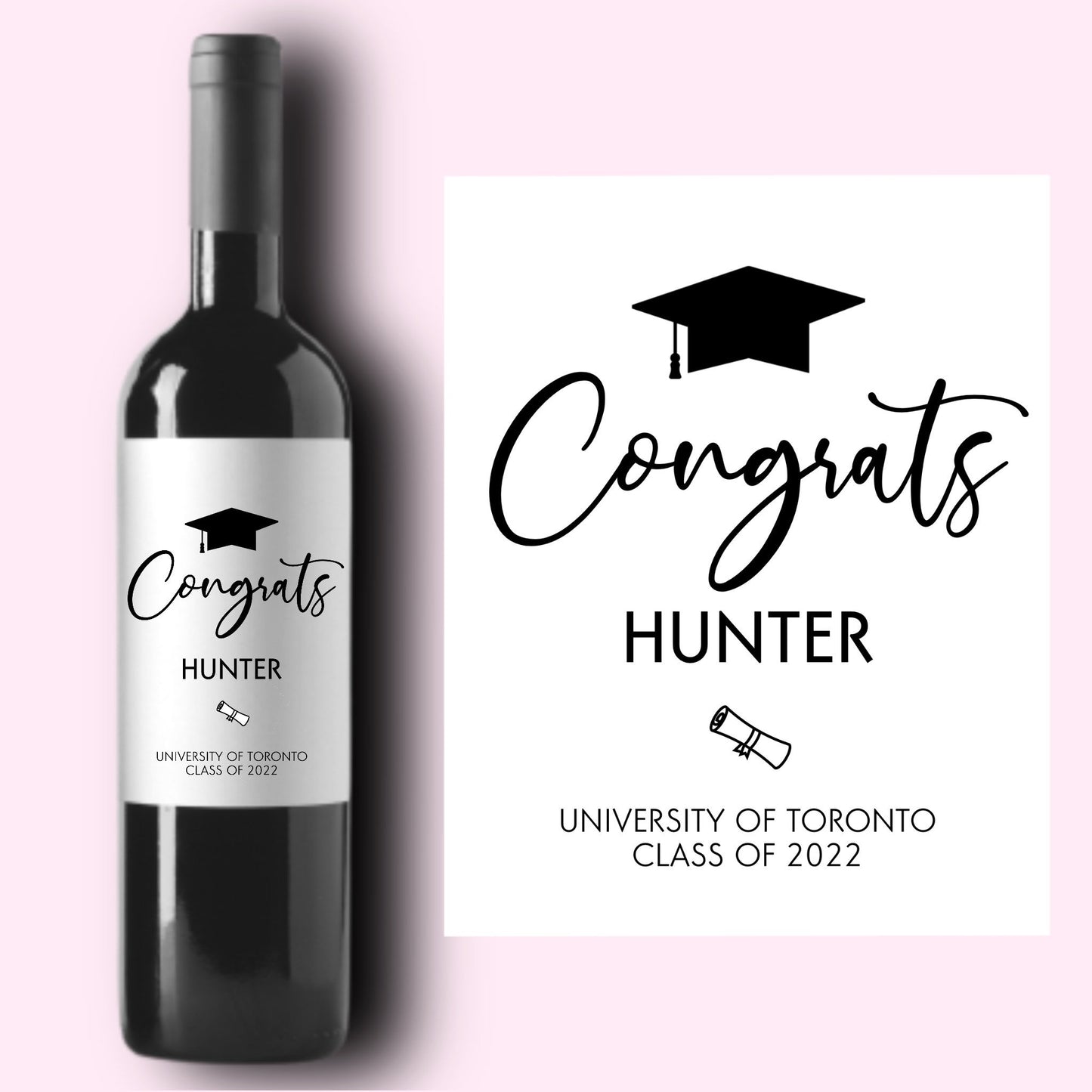 Graduation Gift Wine Labels | Grad Gift | New Grad Gift for Her | Grad Gift For Him | Graduate Gift | Funny Congratulations Wine Label |