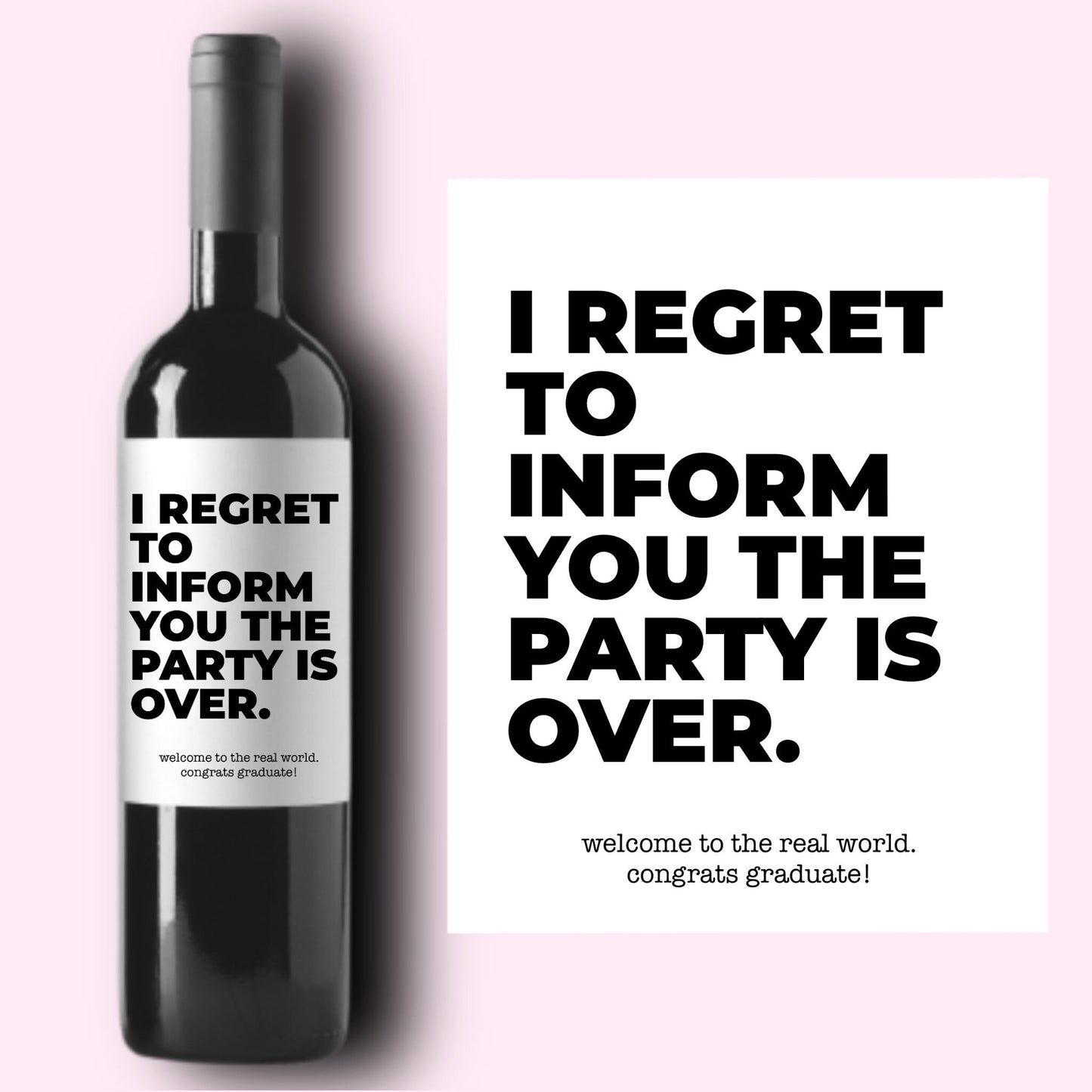 Graduation Gift Wine Labels | Grad Gift | New Grad Gift for Her | Grad Gift For Him | Graduate Gift | Funny Congratulations Wine Label |