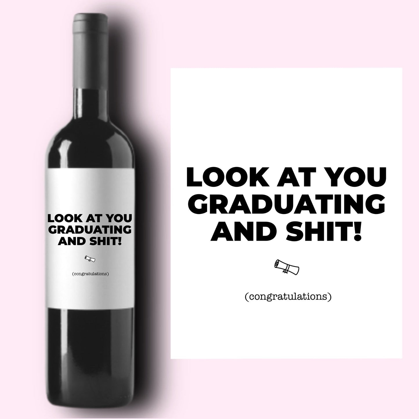 Graduation Gift Wine Labels | Graduating Gift | New Grad Gift for Her | Grad Gift For Him | Graduate Gift | Congratulations Gift |