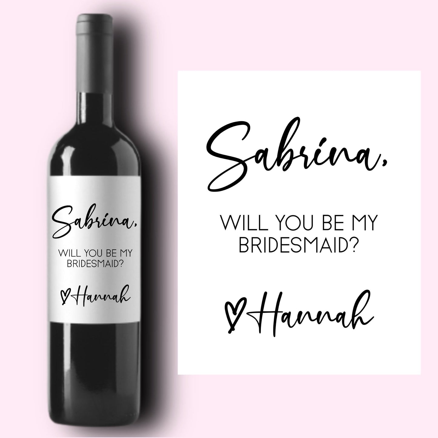 Bridesmaid Proposal Wine Labels | Personalized Maid of Honor Gift | Will You Be My Bridesmaid Gift | Wedding Party Gifts |