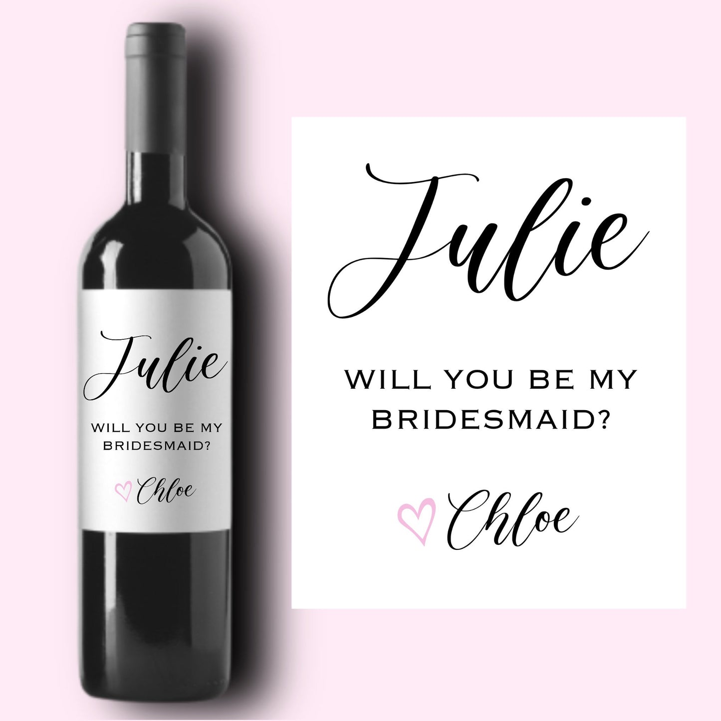 Bridesmaid Proposal Wine Labels | Personalized | Will You Be My Maid of Honor | Bridesmaid Gift | Wedding Party |