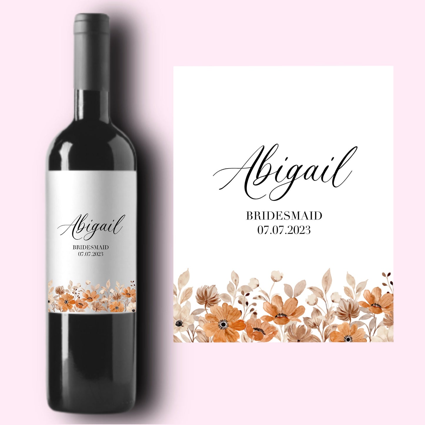 Bridesmaid Gifts | Bridesmaid Proposal | Will You Be My Bridesmaid Wine Label | Bridesmaid Card | Bridesmaid Box | Custom Bridesmaid Gift |