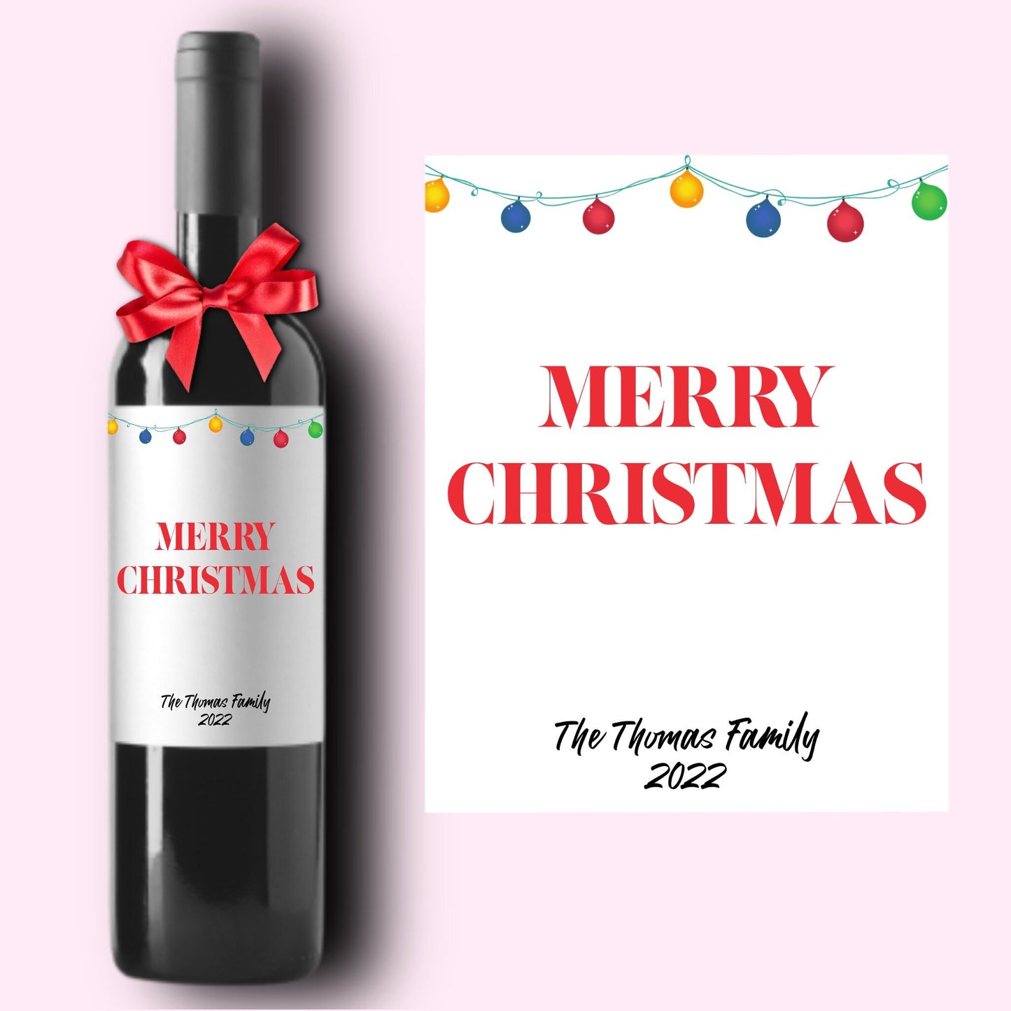 Funny Holiday Christmas Wine Label * Custom Wine Labels * Merry Christmas * Liquor Label * Hostess Gift * Holiday Party * Hanukkah Dinner *
