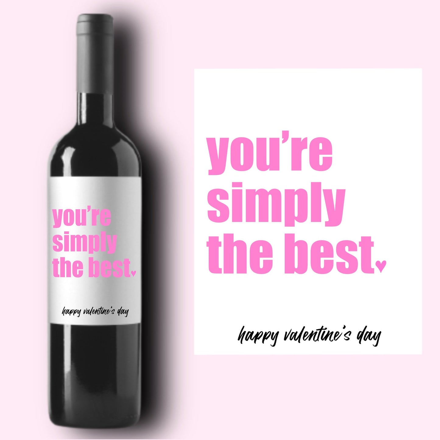 You're Simply The Best Wine Label * Valentine's Day Champagne Label * Galentine Gift * Galentine's Day * Love Valentine Day Gift * Champs *