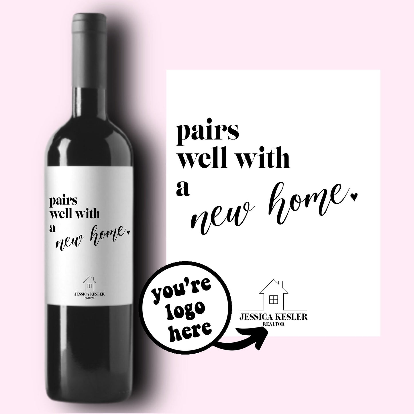 Housewarming Gift | New Place | Housewarming Wine Label | Gift for Her, Him | New Home Owner Gift | Realtor Gift to Clients