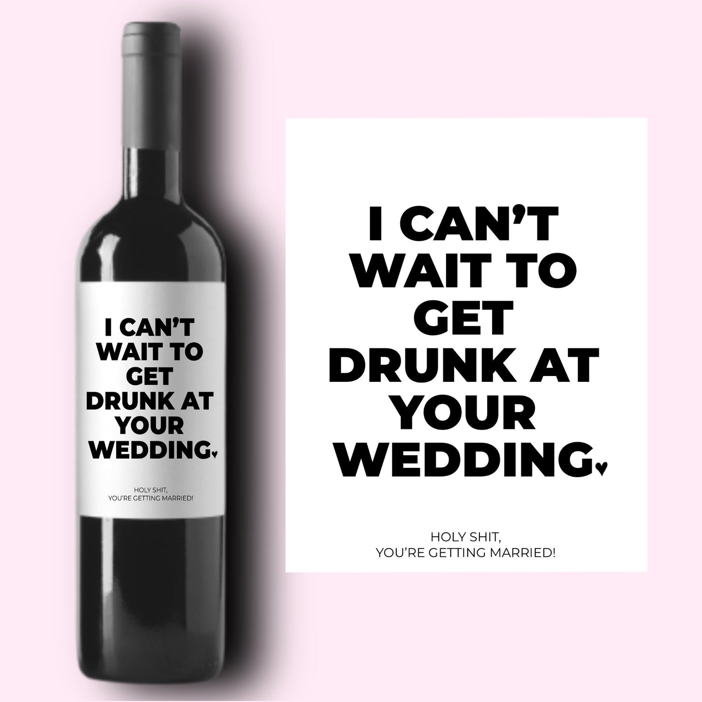 Custom Engagement Wine Label * Personalized Engage Gift * Wedding Gift * You're Engaged * Couple Gift * Holy Shit You're Getting Married *
