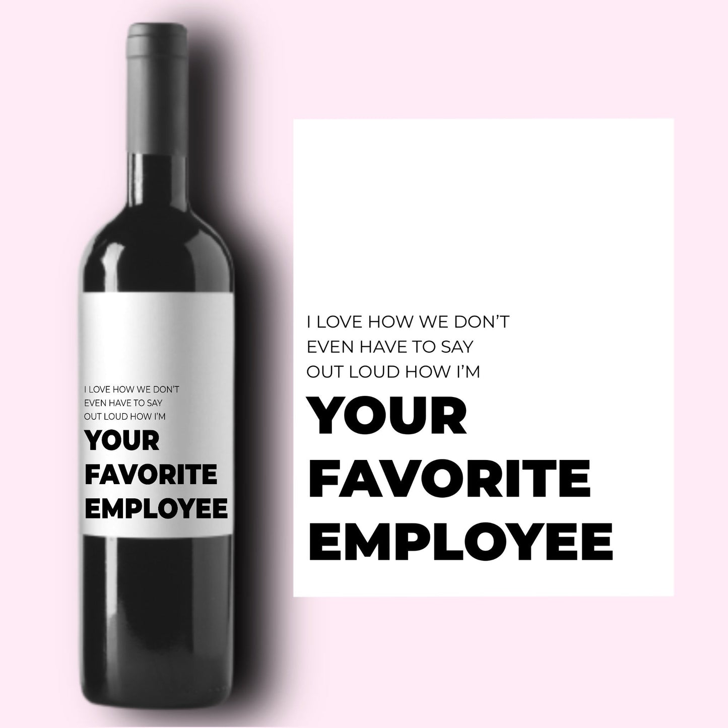 Funny Work Wine Label * Custom Wine Labels * Favorite Employee * Favourite * Liquor Label * Colleague Gift * Funny Boss Gift * Holiday *