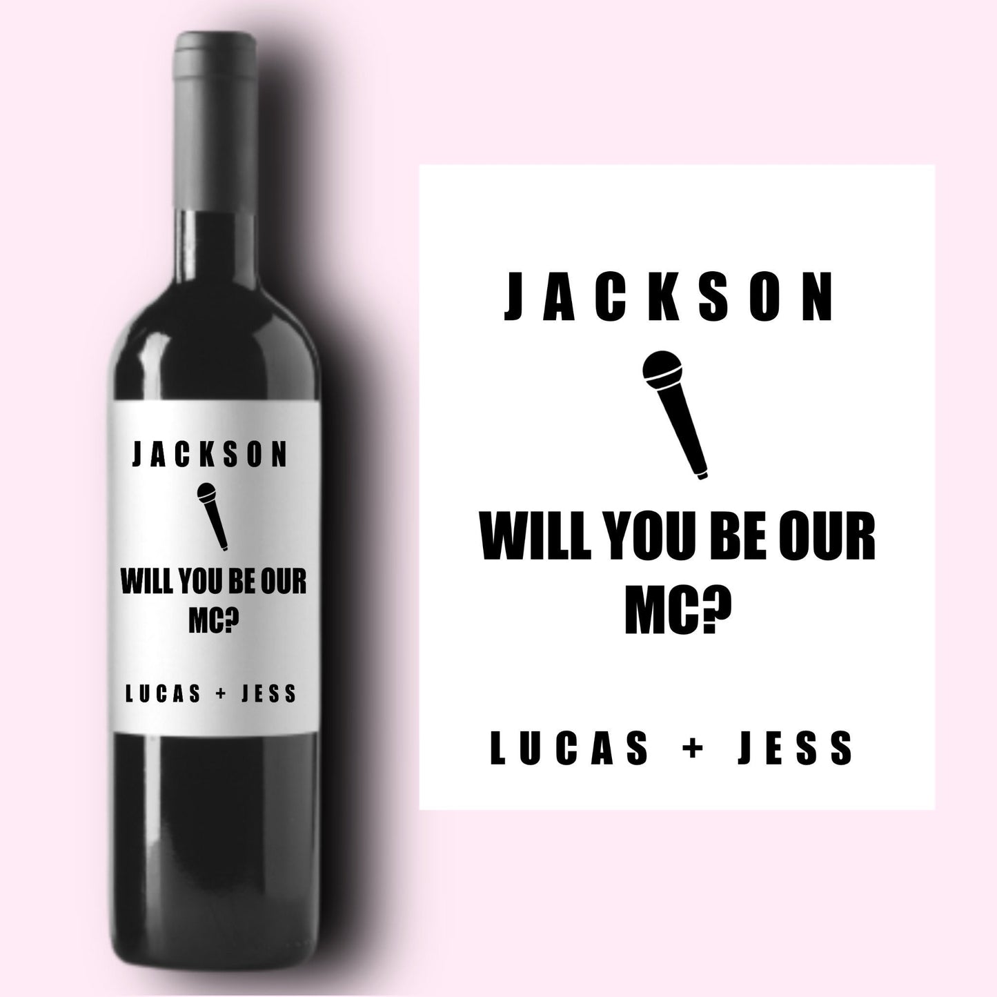 MC Gift | Master of Ceremonies Proposal | MC Wine Label | Mc Gift Idea | Gift for Wedding MC | Gift Idea for Master of Ceremonies |