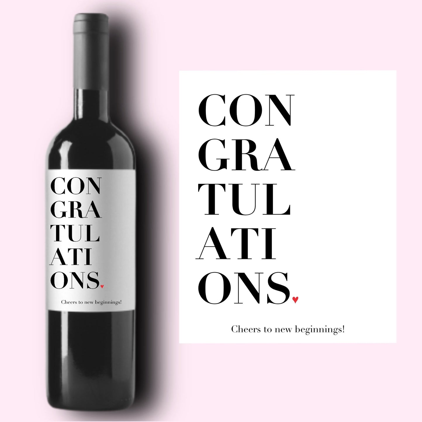 Congratulations Wine Label * Promotion Gift * New Job Gift for Her * Gift for Him * Retirement Gift * New Job Card * New House Gift *
