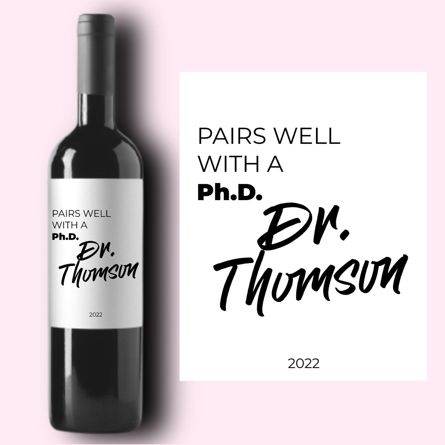Graduation Gift Wine Labels | Congratulations | New Grad Gift for Her | Grad Gift For Him | Graduate Gift | Ph D Gift | New Doctor Gift |