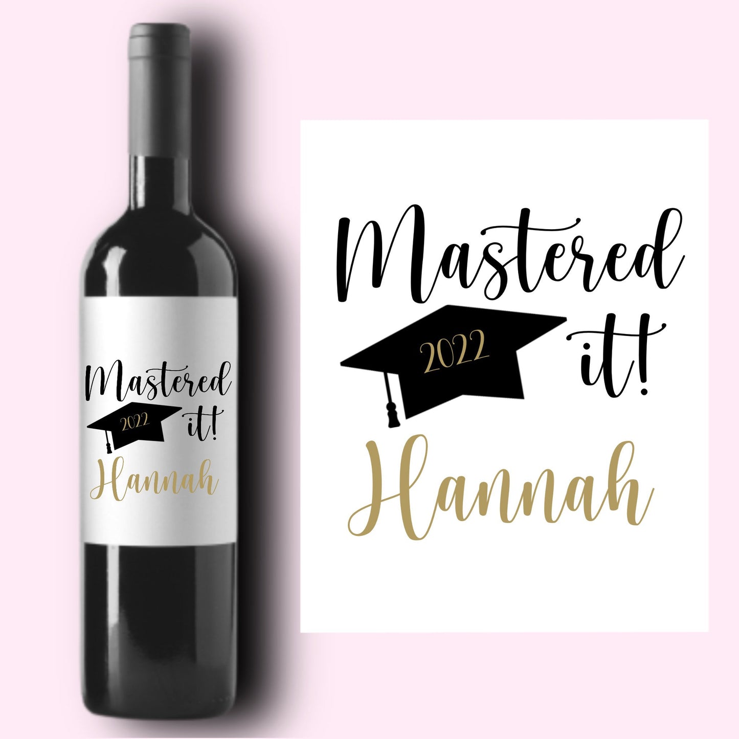 Graduation Gift Wine Labels | Congratulations | New Grad Gift for Her | Grad Gift For Him | Graduate Gift | Masters Degree Gift |