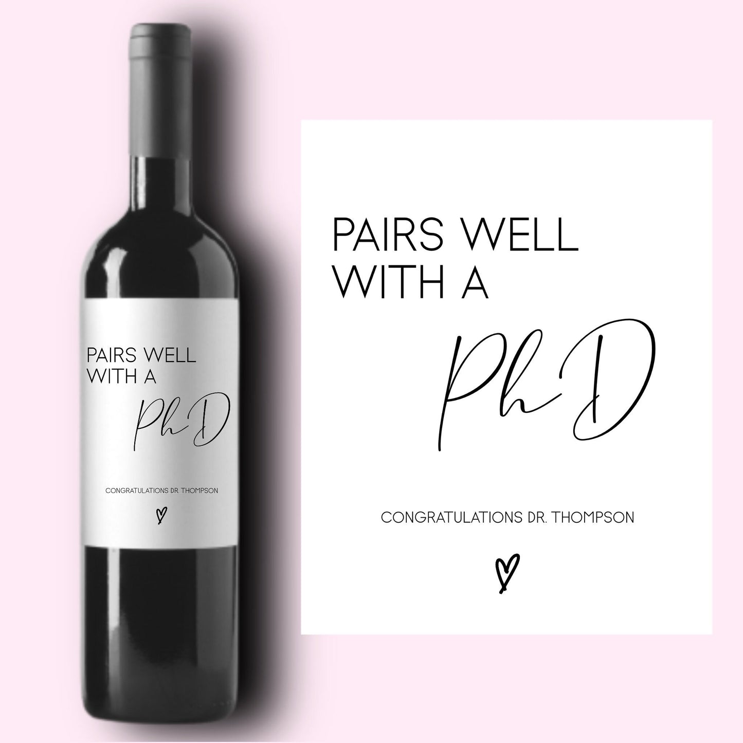 Graduation Gift Wine Labels | Congratulations | New Grad Gift for Her | Grad Gift For Him | Graduate Gift | Ph D Gift | New Doctor Gift |