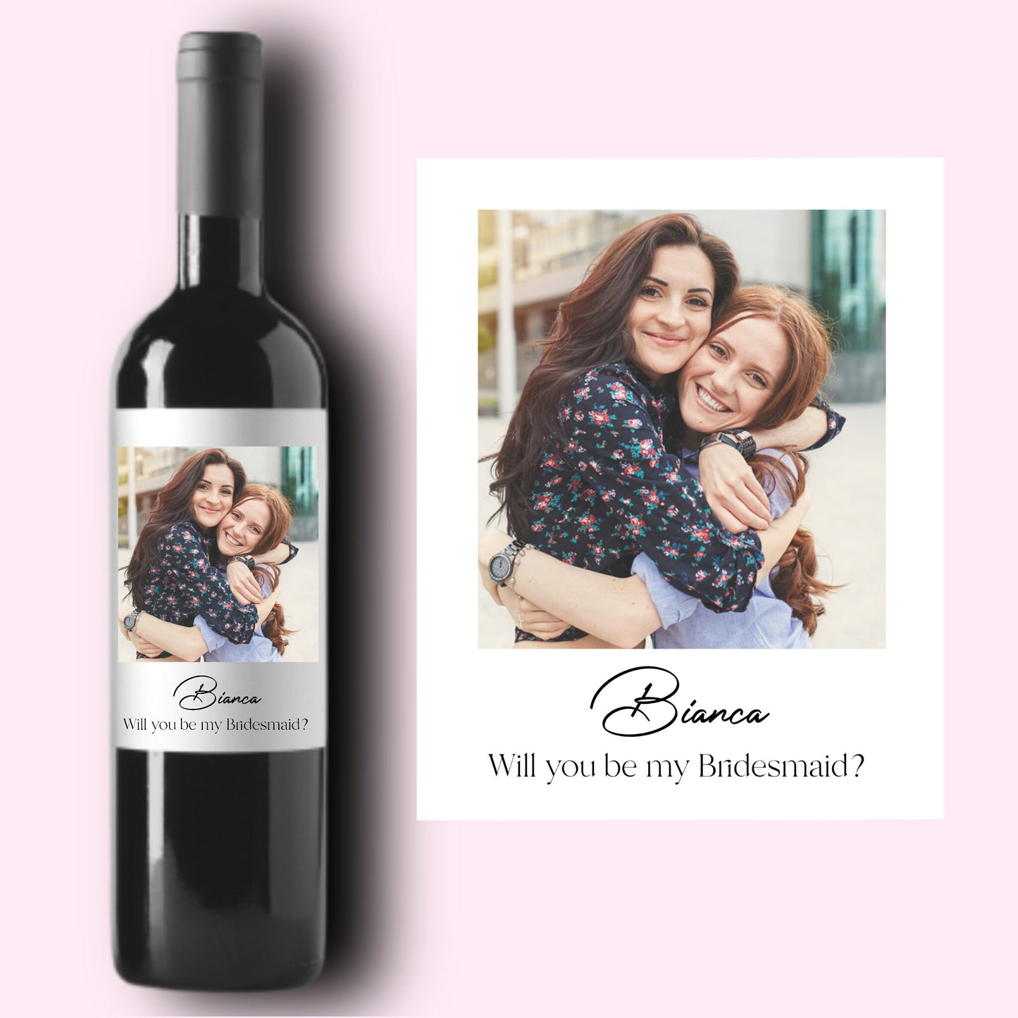 Bridesmaid Gifts | Bridesmaid Proposal | Will You Be My Bridesmaid Wine Label | Bridesmaid Card | Bridesmaid Box | Picture Bridesmaid Gift |