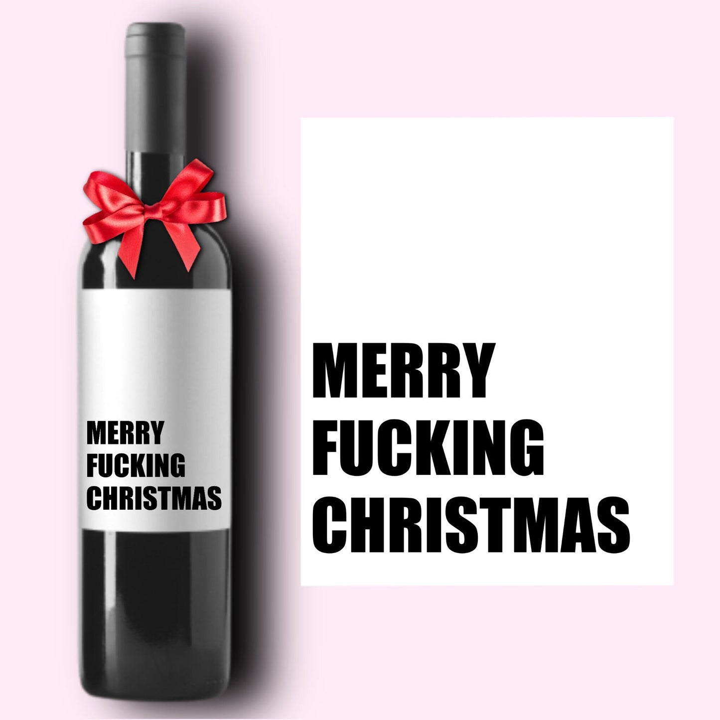 Funny Christmas Wine Label * Custom Wine Labels * F*CKING Christmas * Liquor Label * Hostess Gift * Holiday Party * Hanukkah Dinner *
