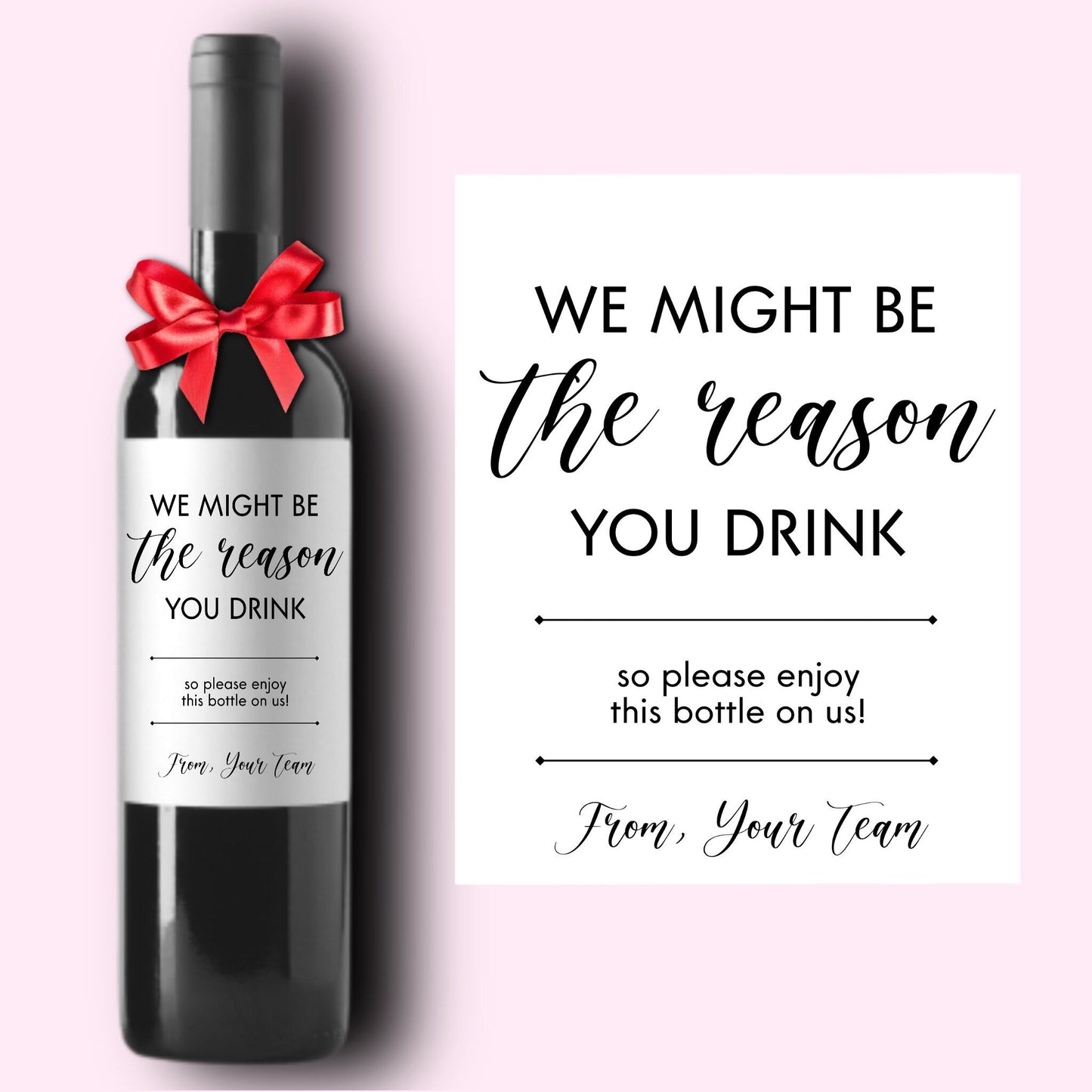 Funny Holiday Christmas Wine Label * Custom Wine Labels * Favourite Employee * Liquor Label * From Team Work Gift * Funny Boss Holiday Gift
