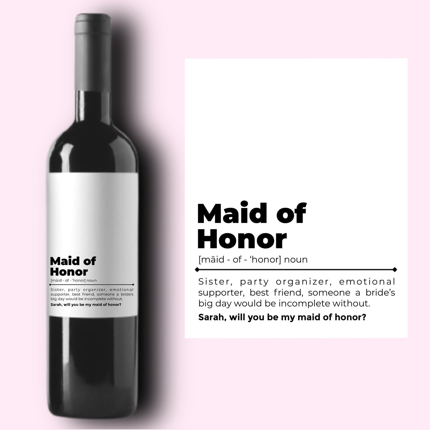 Maid of Honor Proposal | Pairs Well With Maid of Honor Duties | Bridesmaid Proposal | Bridesmaid Duties | Bridesmaid Gift |