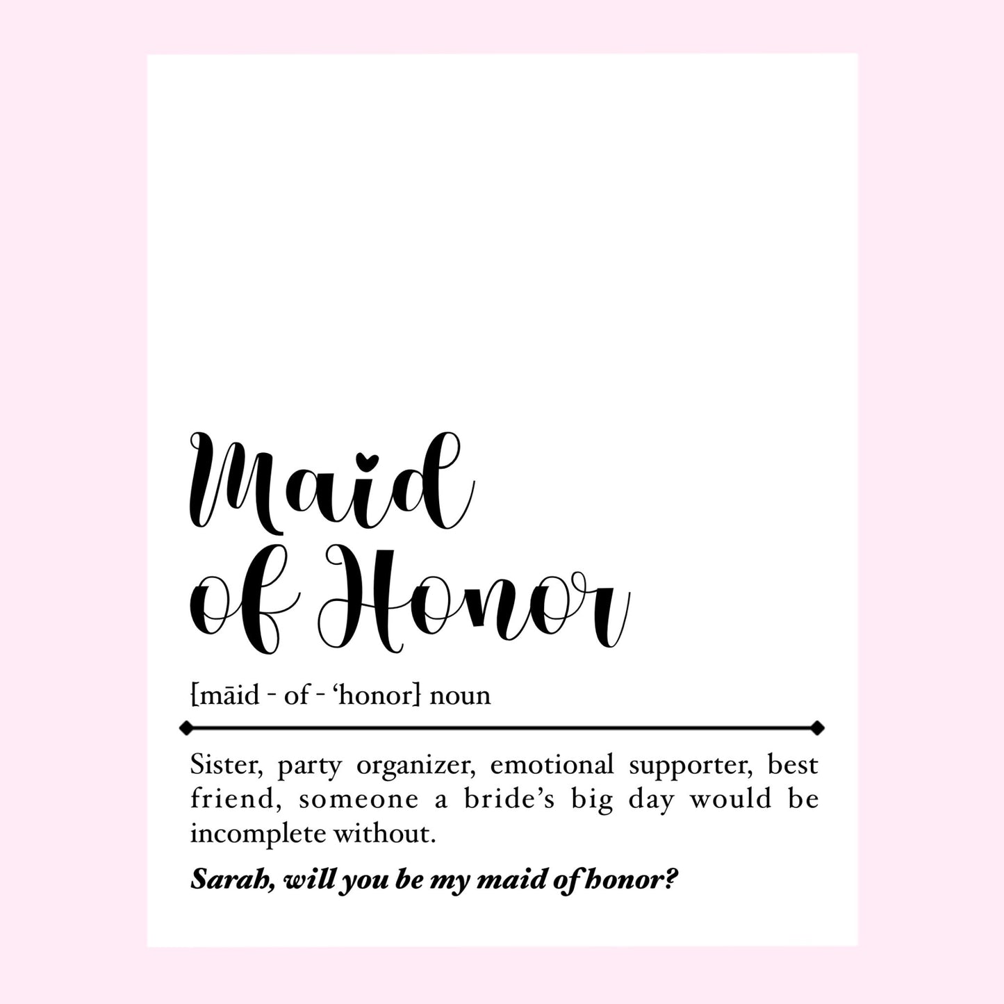 Maid of Honor Proposal | Pairs Well With Maid of Honor Duties | Bridesmaid Proposal | Bridesmaid Duties | Bridesmaid Gift |