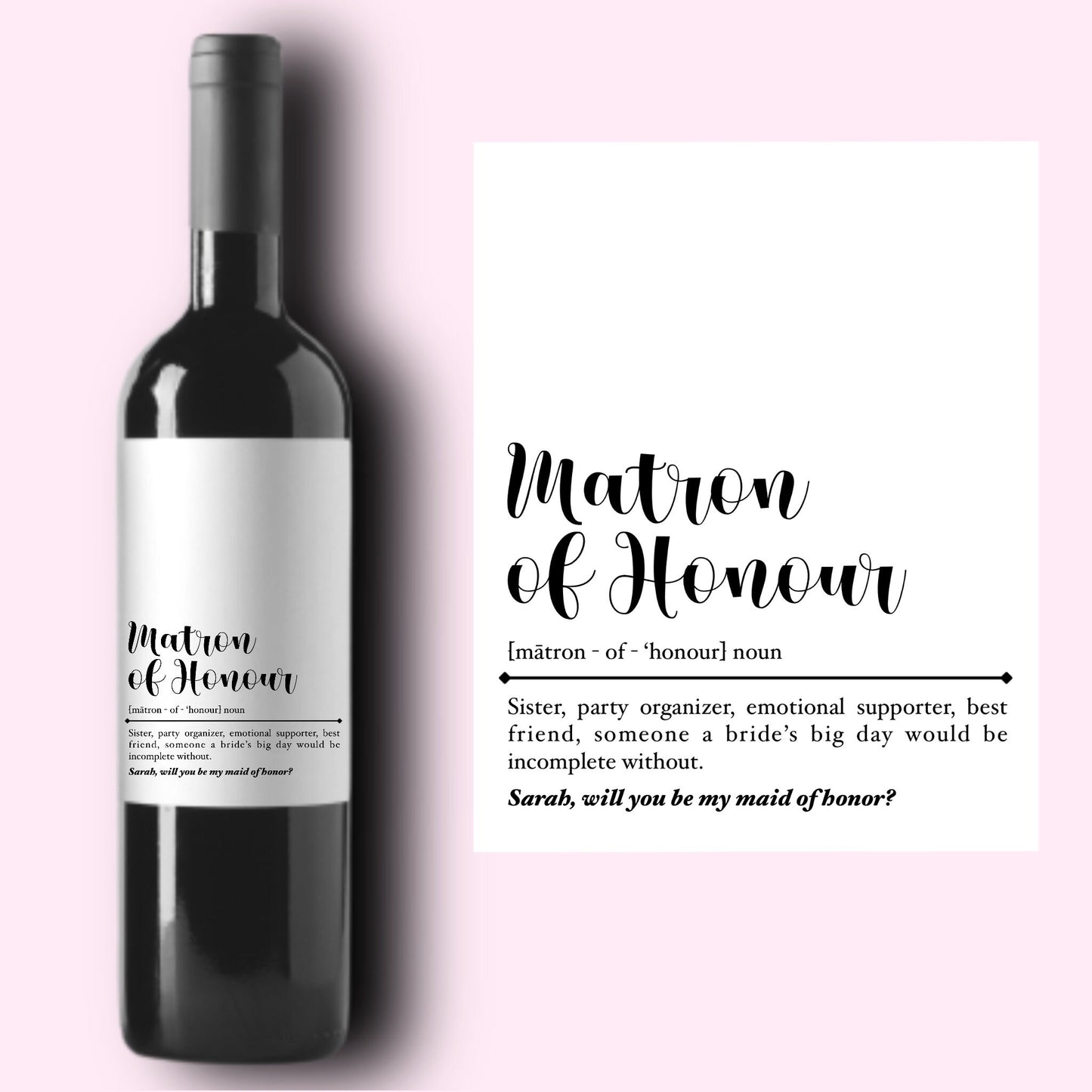 Maid of Honor Proposal | Pairs Well With Maid of Honor Duties | Bridesmaid Proposal | Bridesmaid Duties | Bridesmaid Gift |
