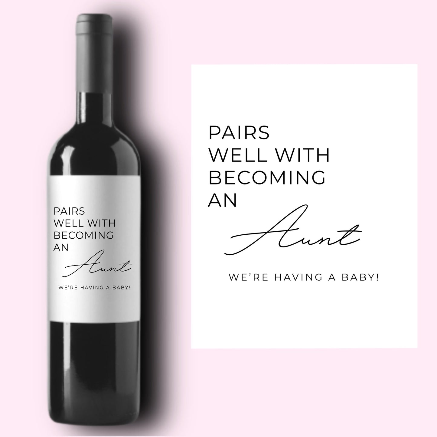 Baby Announcement Wine Labels | Personalized Pregnancy Announcement Gift | Pairs well with being Grandparents | Gift for Aunt, Uncle