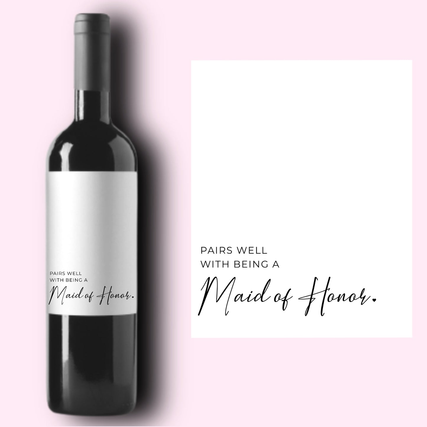 Printed Bridesmaid Proposal Wine Label | Glossy Wine or Champagne Label or Mini Champagne | Will You Be My Bridesmaid or Maid of Honor Gift