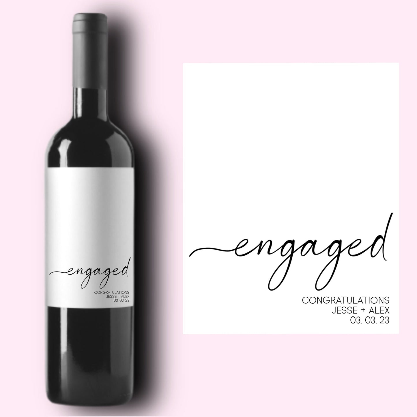 Custom Engagement Wine Label * Personalized Engagement Gift * Wedding Gift * You're Engaged * Couple Gift * Champagne * Wine * Liquor *
