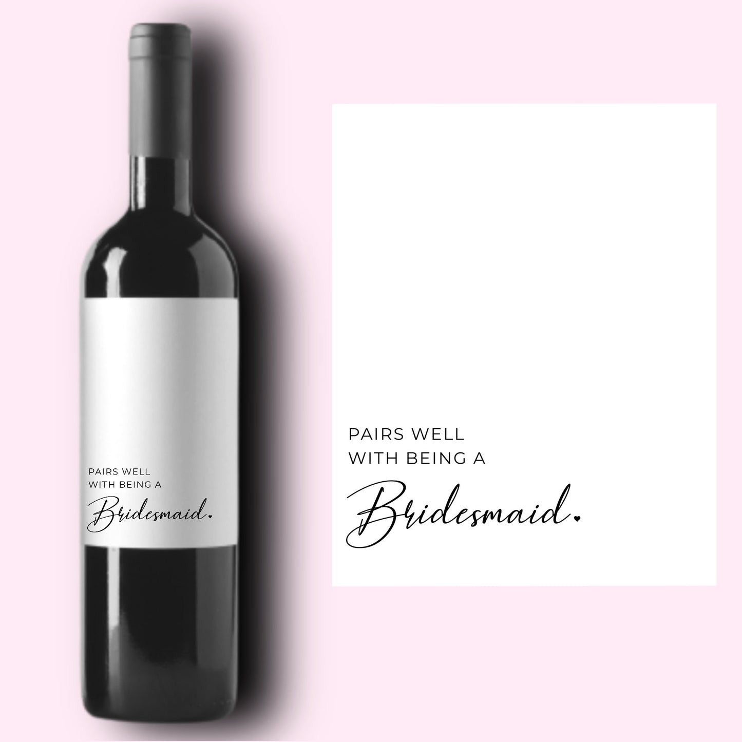Printed Bridesmaid Proposal Wine Label | Glossy Wine or Champagne Label or Mini Champagne | Will You Be My Bridesmaid or Maid of Honor Gift
