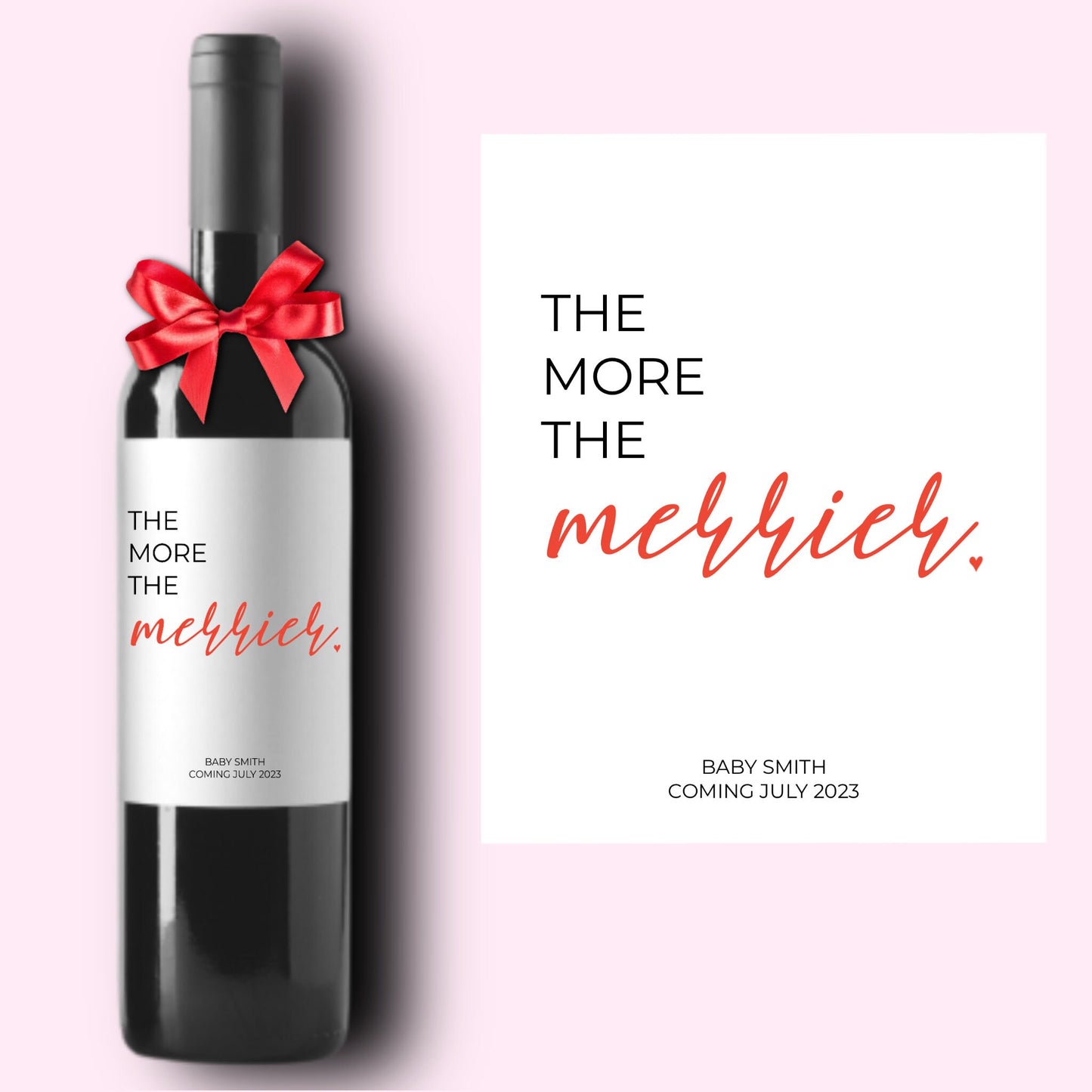 Christmas Baby Announcement Wine Labels * Personalized Pregnancy Announcement * Pairs Well With Being Grandparents * Gift for Aunt Uncle *