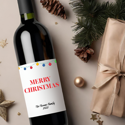 Merry Christmas Funny Holiday Wine Label